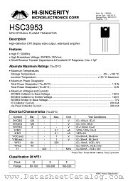 HSC3953 datasheet pdf Hi-Sincerity Microelectronics