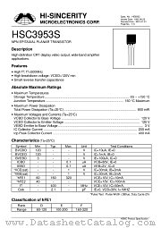 HSC3953S datasheet pdf Hi-Sincerity Microelectronics