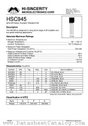 HSC945 datasheet pdf Hi-Sincerity Microelectronics