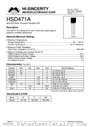 HSD471A datasheet pdf Hi-Sincerity Microelectronics
