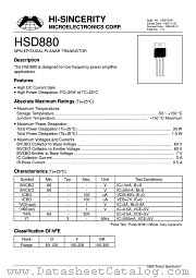 HSD880 datasheet pdf Hi-Sincerity Microelectronics