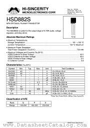 HSD882S datasheet pdf Hi-Sincerity Microelectronics
