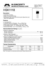 HSK1118 datasheet pdf Hi-Sincerity Microelectronics