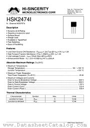 HSK2474I datasheet pdf Hi-Sincerity Microelectronics