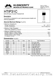 HTIP31C datasheet pdf Hi-Sincerity Microelectronics
