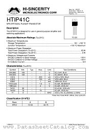 HTIP41C datasheet pdf Hi-Sincerity Microelectronics