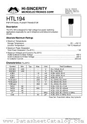 HTL194 datasheet pdf Hi-Sincerity Microelectronics