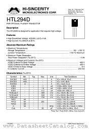 HTL294D datasheet pdf Hi-Sincerity Microelectronics