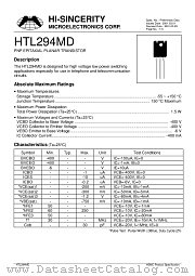 HTL294MD datasheet pdf Hi-Sincerity Microelectronics