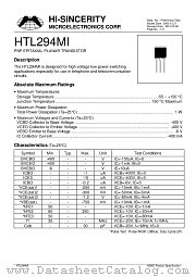 HTL294MI datasheet pdf Hi-Sincerity Microelectronics