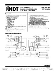IDT709269 datasheet pdf IDT