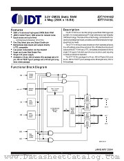 IDT71V416 datasheet pdf IDT