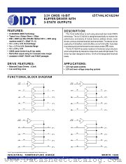 IDT74ALVC162244 datasheet pdf IDT