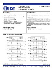 IDT74ALVC16245 datasheet pdf IDT