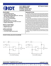 IDT74ALVC16841 datasheet pdf IDT