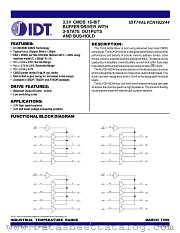 IDT74ALVCH162244 datasheet pdf IDT