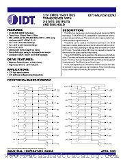 IDT74ALVCH162245 datasheet pdf IDT