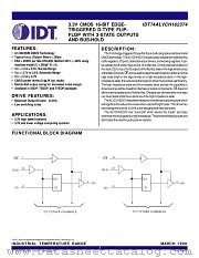 IDT74ALVCH162374 datasheet pdf IDT