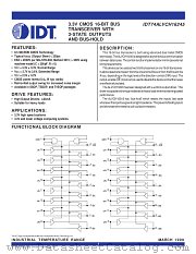 IDT74ALVCH16245 datasheet pdf IDT