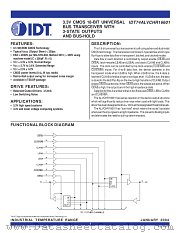 IDT74ALVCHR16601 datasheet pdf IDT