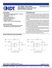 IDT74AUC16374 datasheet pdf IDT