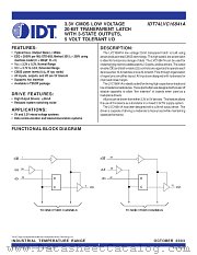 IDT74LVC16841A datasheet pdf IDT