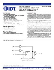 IDT74LVC374A datasheet pdf IDT