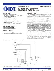 IDT74LVCH16601A datasheet pdf IDT