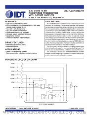 IDT74LVCHR16501A datasheet pdf IDT