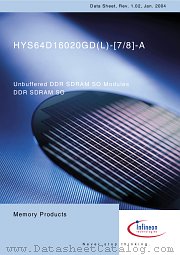 HYS64D16020GDL-7-A datasheet pdf Infineon
