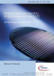 HYB25D256800CF-6 datasheet pdf Infineon