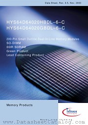 HYS64D64020HBDL-6-C datasheet pdf Infineon