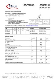 SGP02N60 datasheet pdf Infineon
