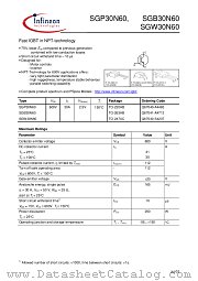 SGB30N60 datasheet pdf Infineon