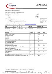SGW25N120 datasheet pdf Infineon