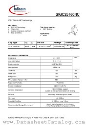SIGC25T60NC datasheet pdf Infineon