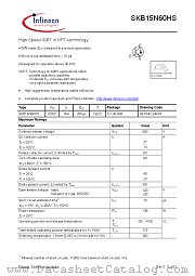 SKB15N60HS datasheet pdf Infineon