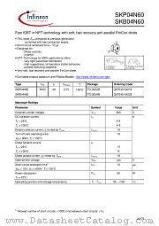 SKB04N60 datasheet pdf Infineon