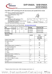 SKP10N60A datasheet pdf Infineon