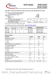 SKB15N60 datasheet pdf Infineon
