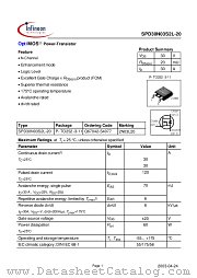 SPD30N03S2L-20 datasheet pdf Infineon