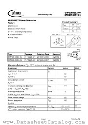 SPP80N06S2-09 datasheet pdf Infineon