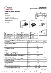 SPP80N06S2-08 datasheet pdf Infineon