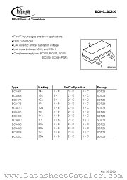 BC850B datasheet pdf Infineon