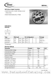 BCR149TE6327 datasheet pdf Infineon