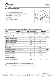 BFR180 datasheet pdf Infineon