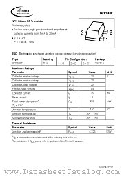 BFR949F datasheet pdf Infineon