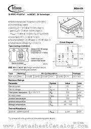 BGA425 datasheet pdf Infineon