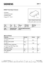 BSP17E6327 datasheet pdf Infineon