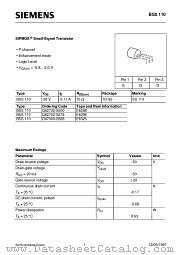 BSS110 datasheet pdf Infineon